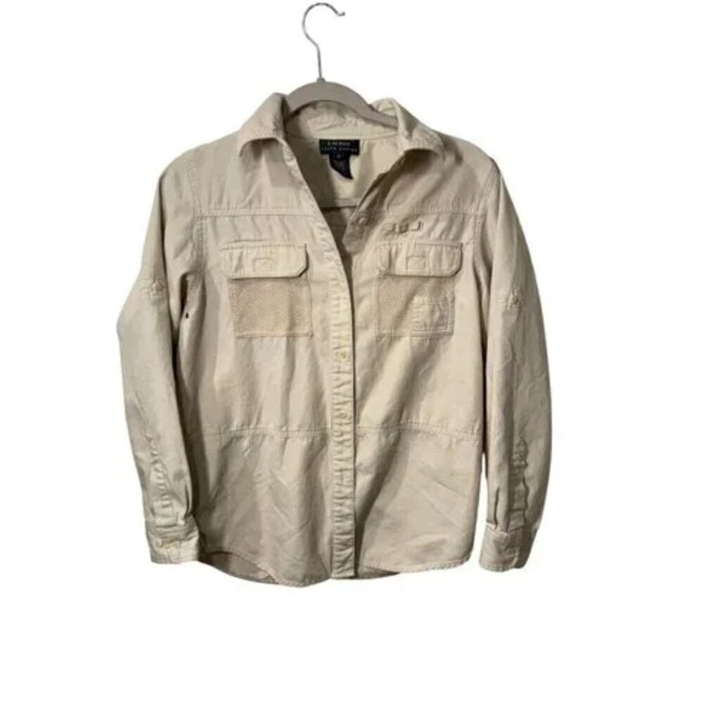 Lauren Ralph Lauren Beige Cotton Utility Shirt Womens S